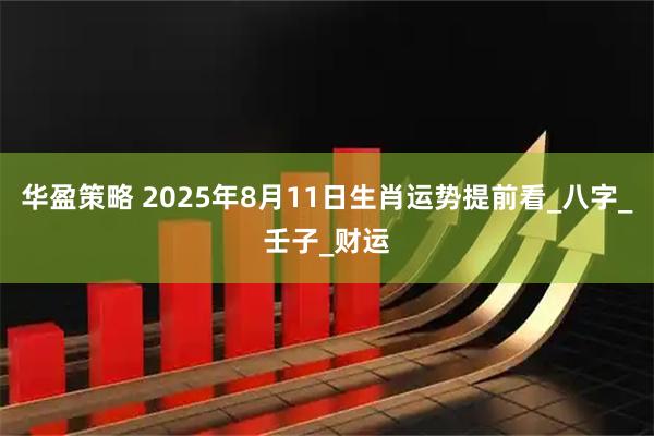 华盈策略 2025年8月11日生肖运势提前看_八字_壬子_财运