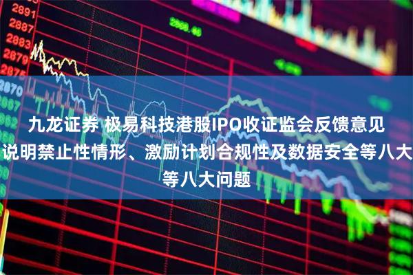 九龙证券 极易科技港股IPO收证监会反馈意见：需说明禁止性情形、激励计划合规性及数据安全等八大问题