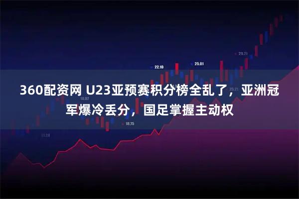 360配资网 U23亚预赛积分榜全乱了，亚洲冠军爆冷丢分，国足掌握主动权